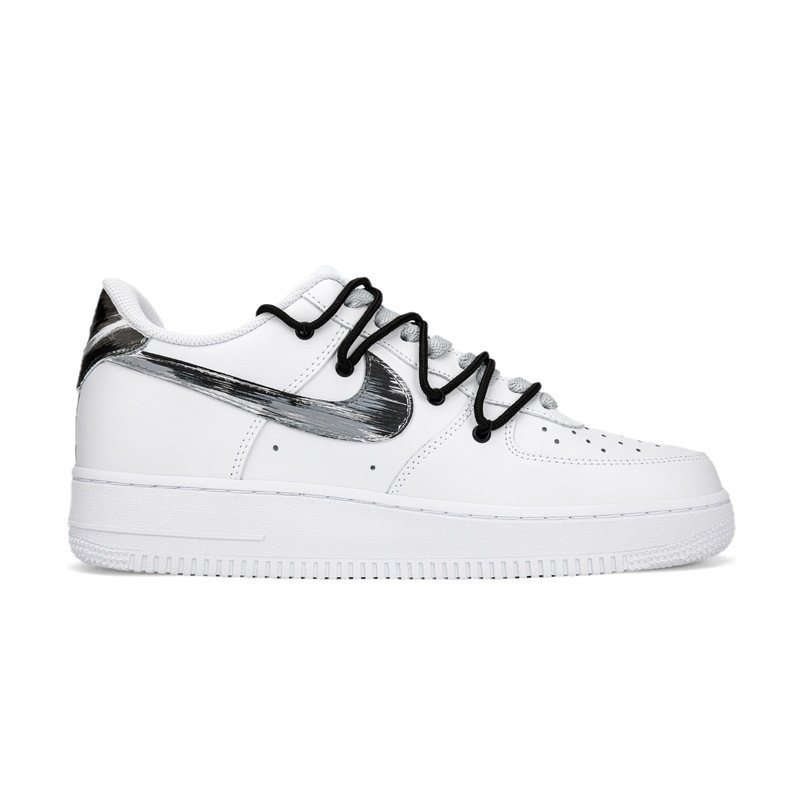 Custom Air Force 1 Shoes Black White Graffiti Storm - Image 2