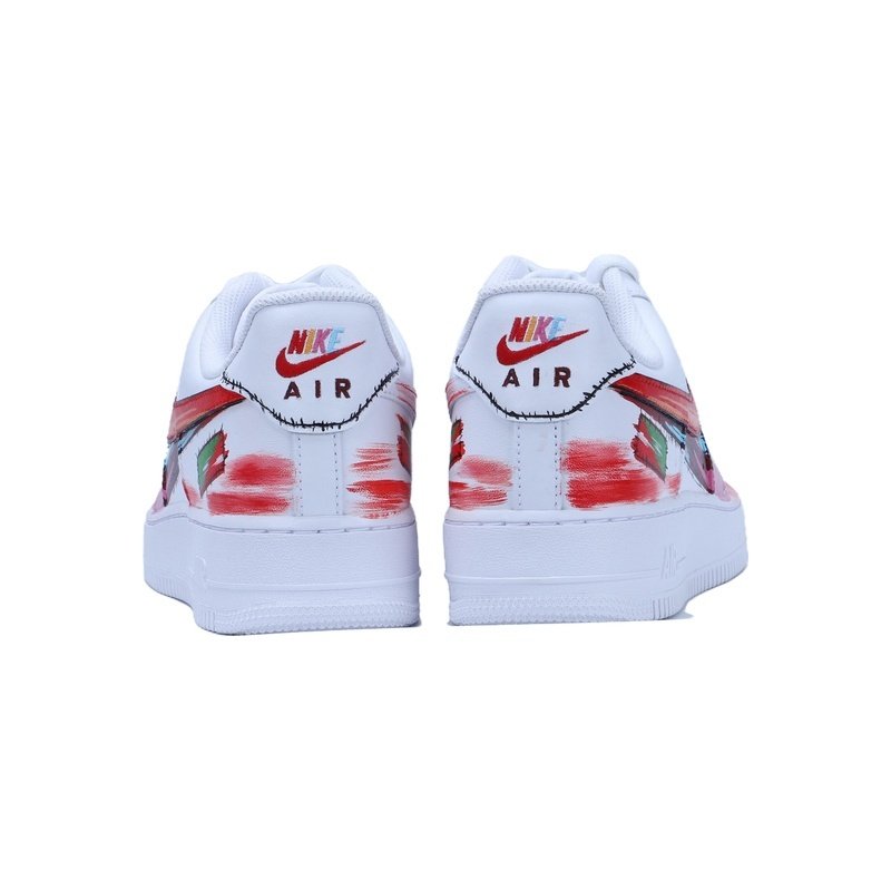 Custom Air Force 1 Shoes White Red Color Clash - Image 4