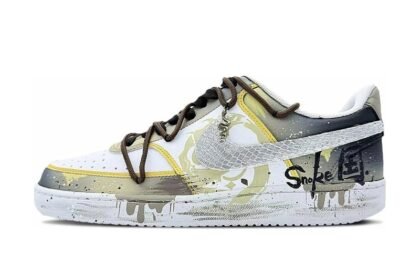 Custom Court Shoes Yellow Black Art Splash