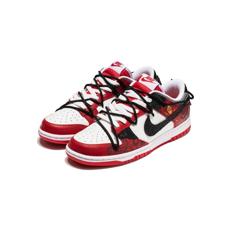 Custom Dunk Shoes Black Red Cloud Nine - Image 3