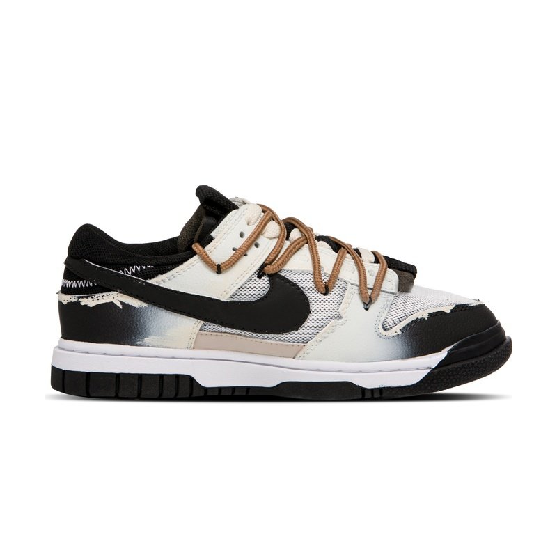 Custom Dunk Shoes White Brown Cross Pattern - Image 2