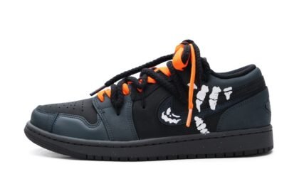 Custom Jordan Shoes Black Orange Bone Shadow