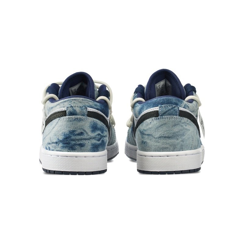 Custom Jordan Shoes White Blue Denim Paisley - Image 4